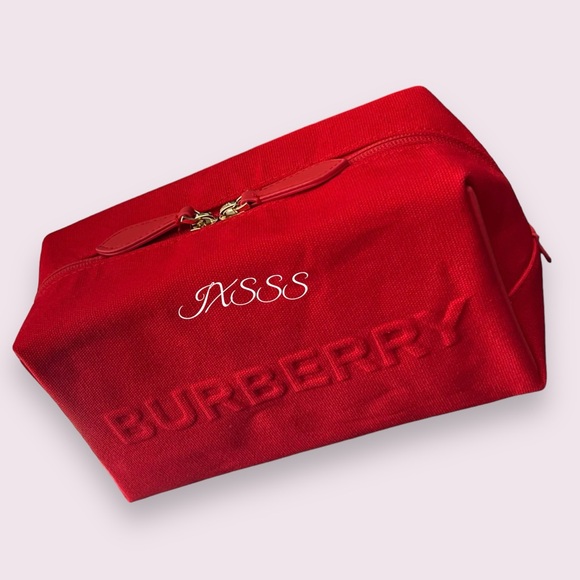 Red Burberry Beauty (Embossed) Makeup-Cosmetic Bag - Picture 4 of 11